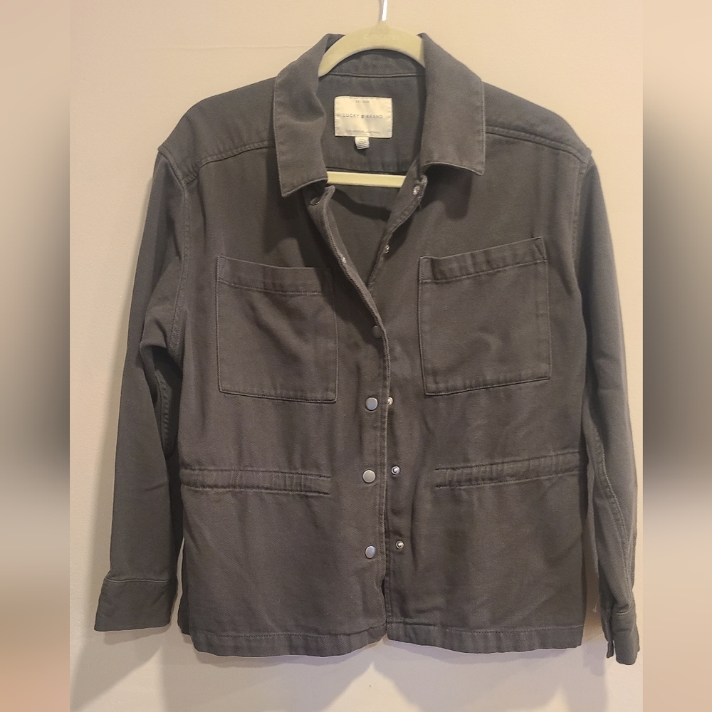 Lucky Brand Charcoal Utility Jacket Size Small